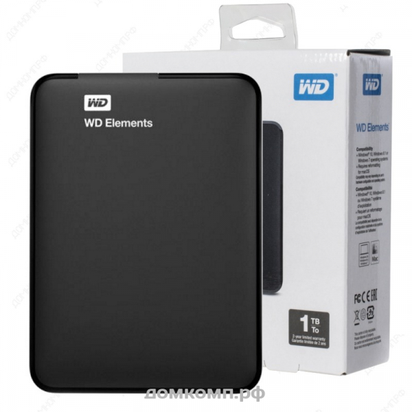 Внешний HDD 1 Тб WD Elements Portable WDBMTM0010BBK-EEUE